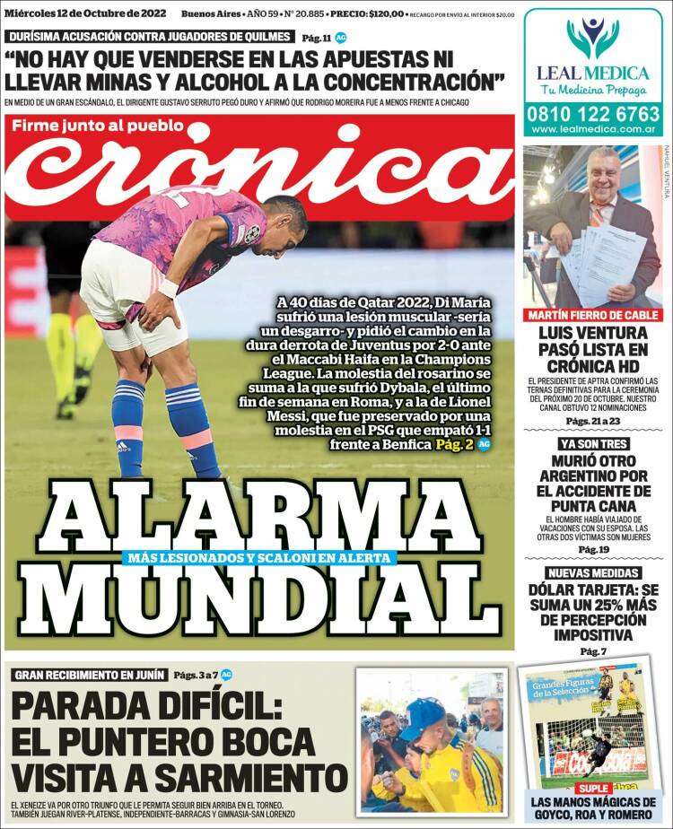Portada de Crónica (Argentina)