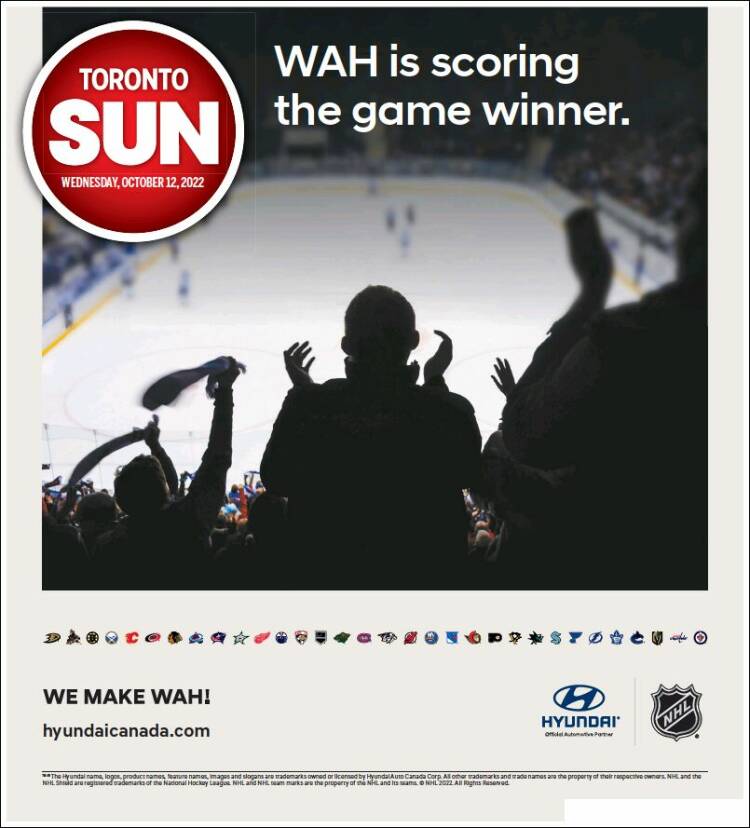 Portada de The Toronto Sun (Canada)