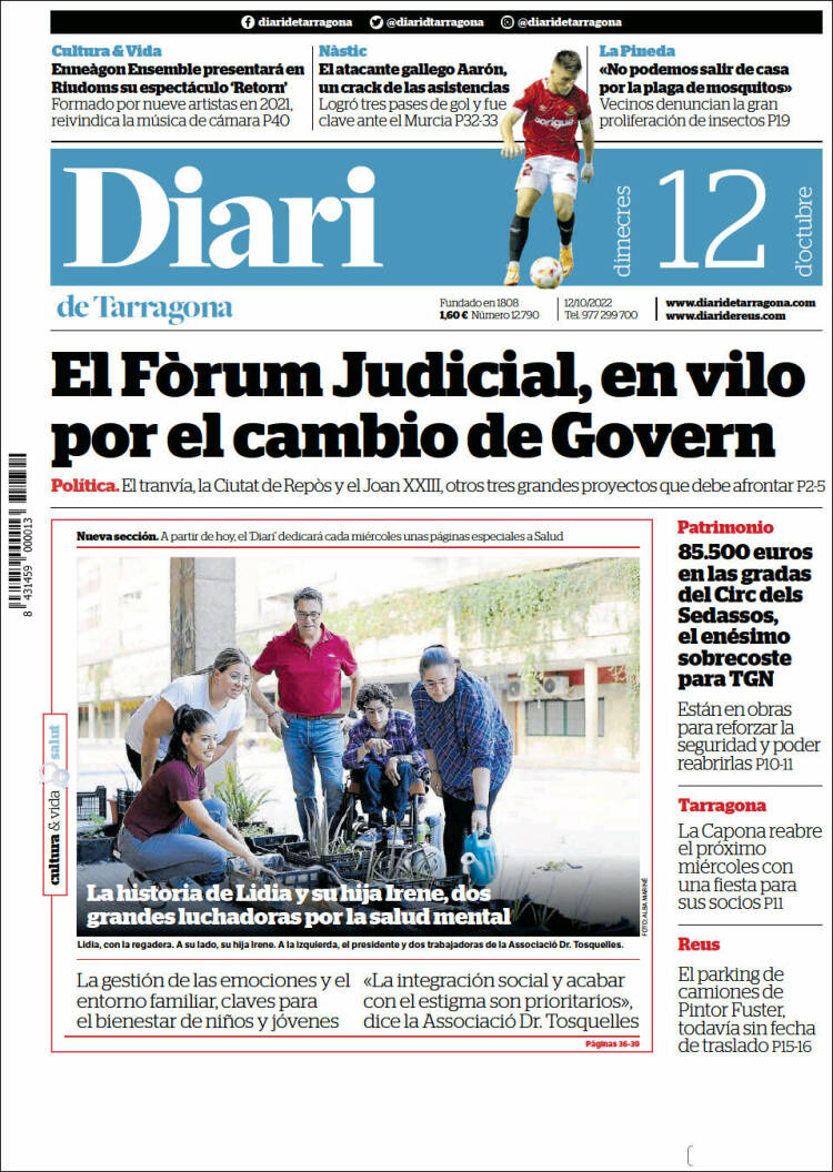 Portada de Diari de Tarragona (Espa&ntilde;a)