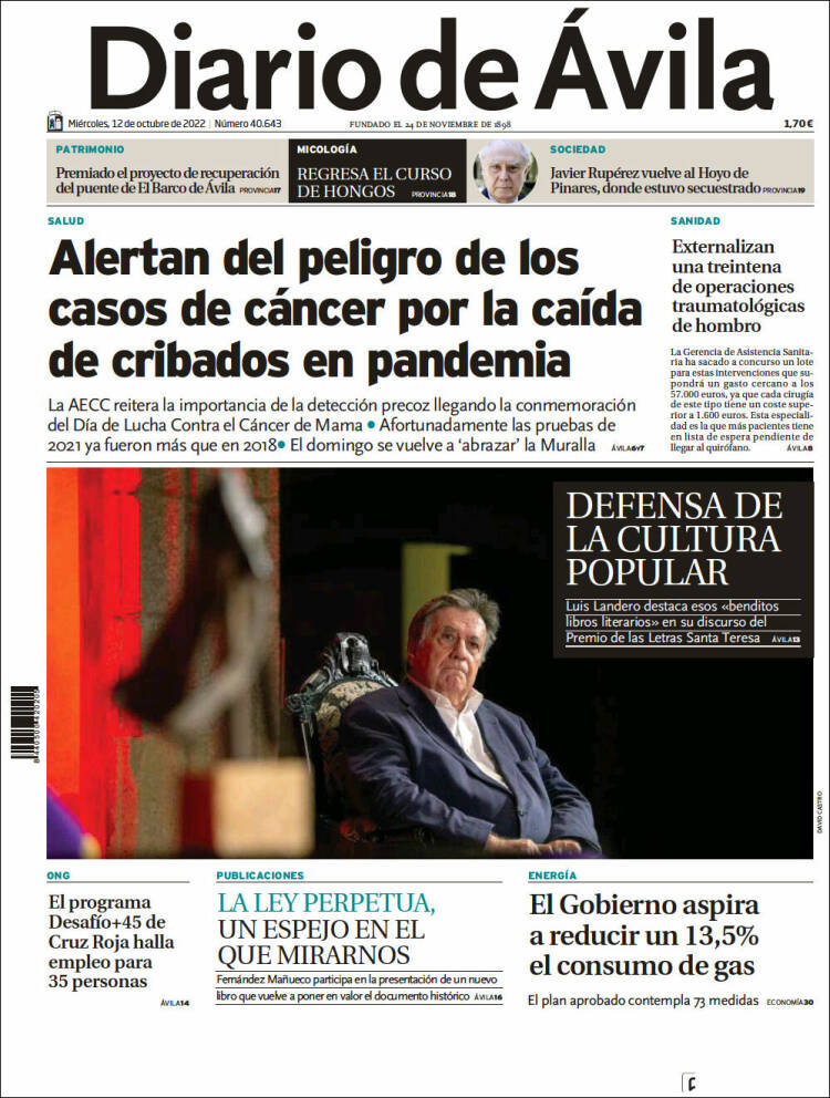 Portada de Diario de Ávila (Espa&ntilde;a)