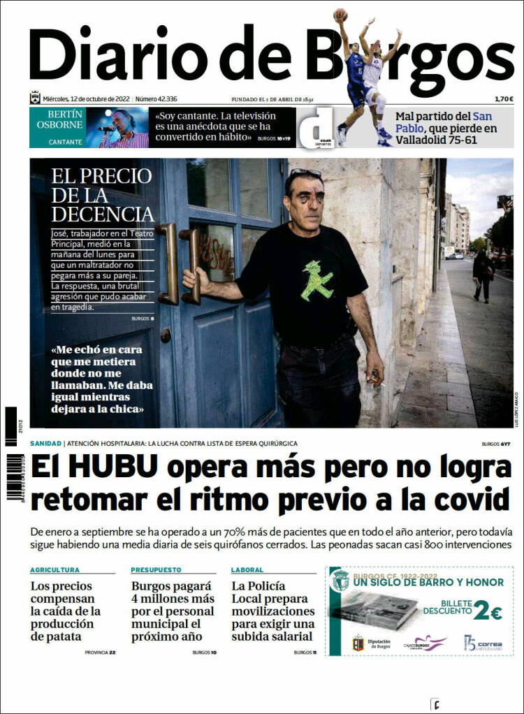 Portada de Diario de Burgos (Espa&ntilde;a)