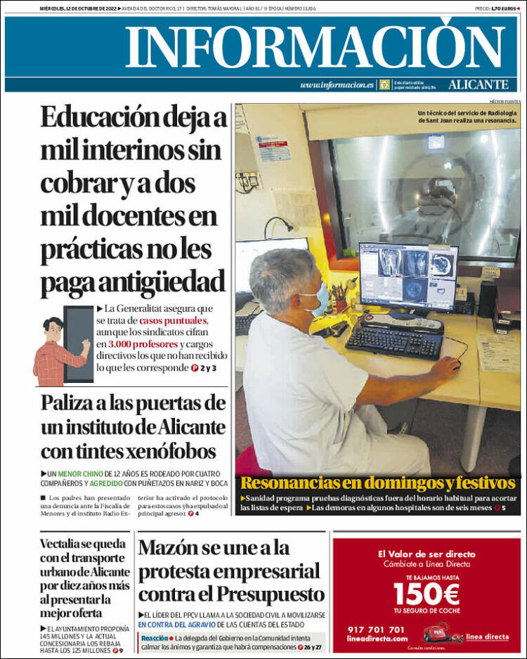 Portada de Diario Información (Espa&ntilde;a)