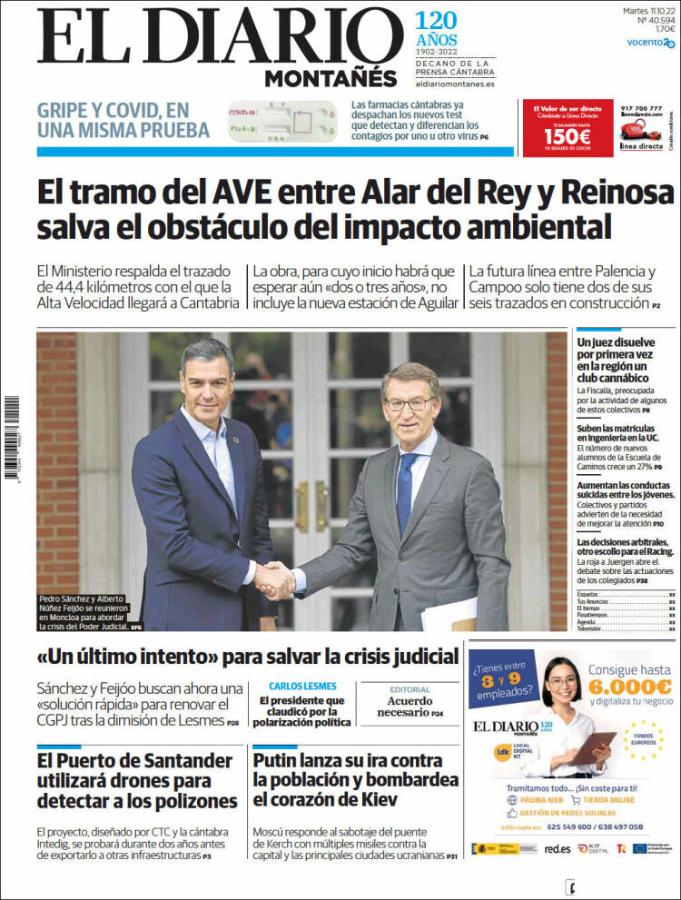 Portada de El Diario Montañés (Espa&ntilde;a)