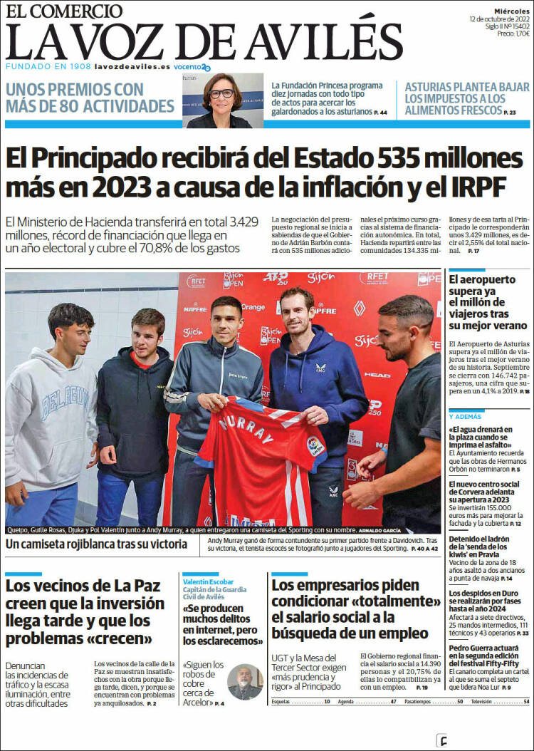 Portada de El Comercio - Avilés (Espa&ntilde;a)