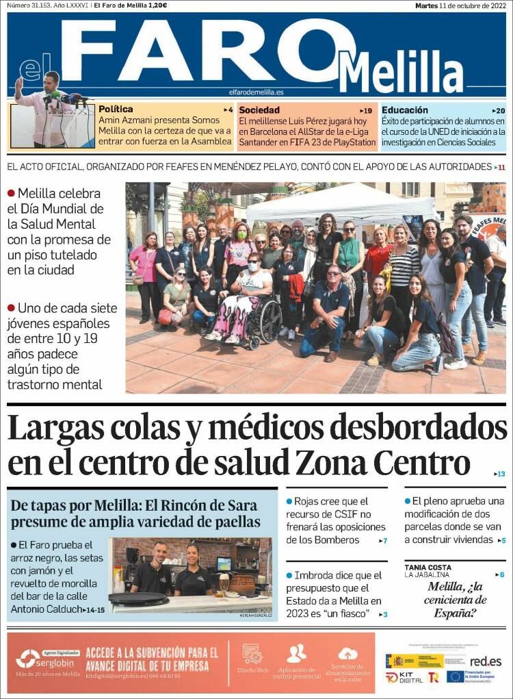 Portada de El Faro de Melilla (Espa&ntilde;a)