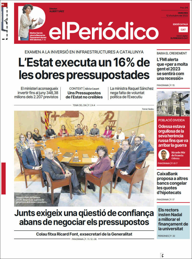 Portada de El Periódico de Catalunya (Espa&ntilde;a)