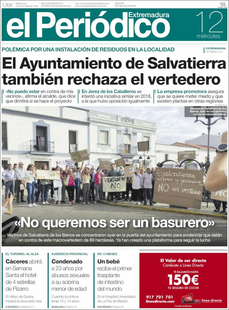 Portada de El Periódico de Extremadura (Espa&ntilde;a)