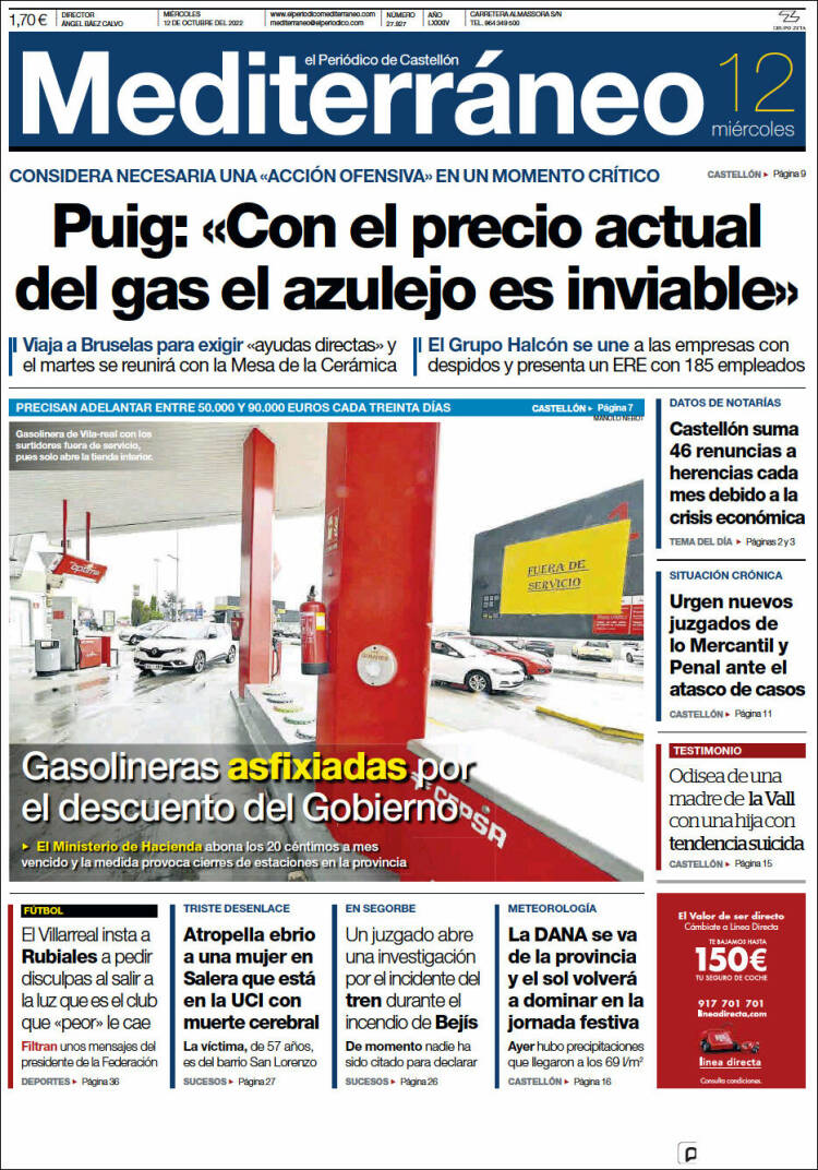 Portada de El Periódico Mediterraneo (Espa&ntilde;a)