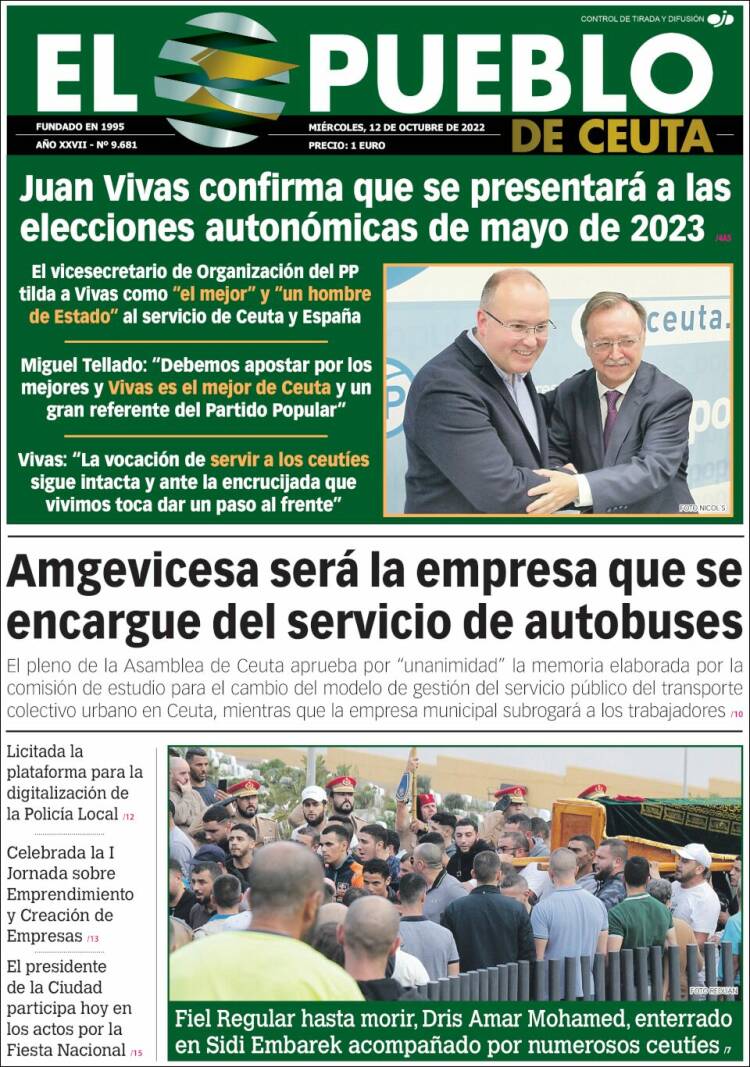 Portada de El Pueblo de Ceuta (Espa&ntilde;a)