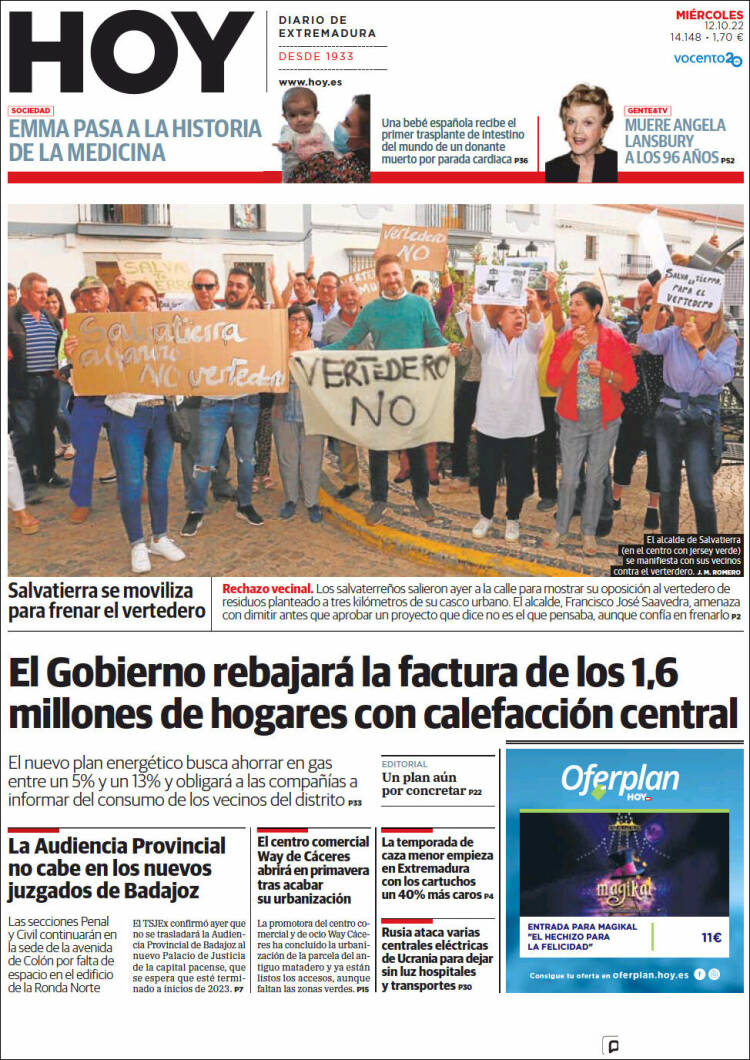 Portada de Hoy - Badajoz (Espa&ntilde;a)