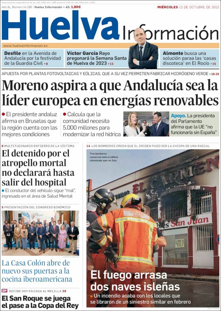 Portada de Huelva Información (Espa&ntilde;a)