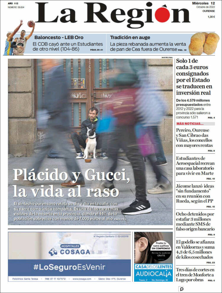 Portada de La Región de Ourense (Espa&ntilde;a)