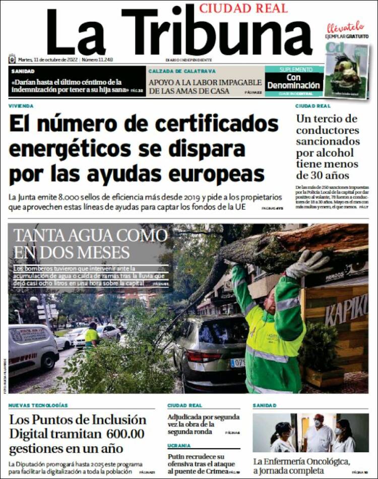 Portada de La Tribuna de Ciudad Real (Espa&ntilde;a)
