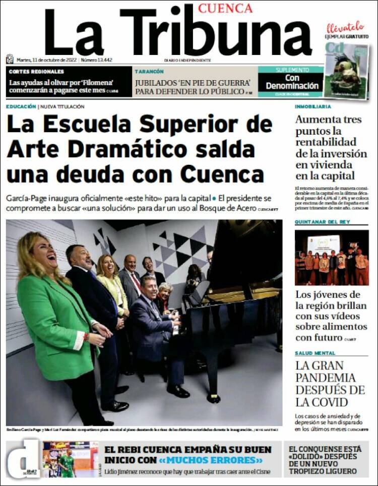 Portada de La Tribuna de Cuenca (Espa&ntilde;a)