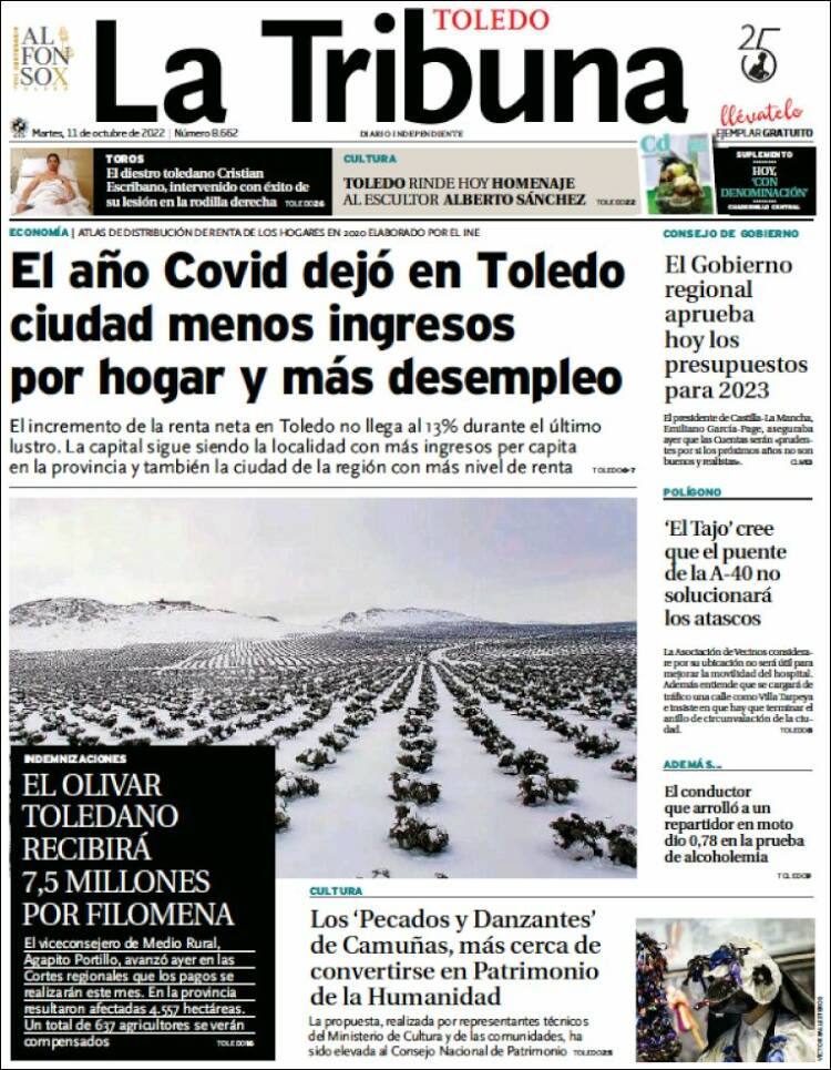Portada de La Tribuna de Toledo (Espa&ntilde;a)