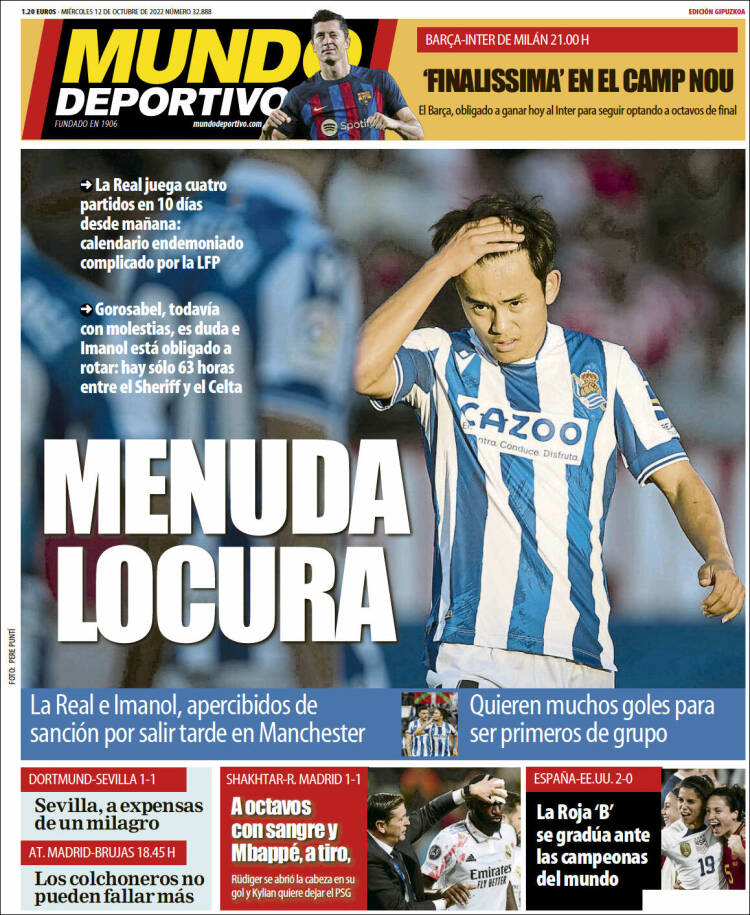 Portada de Mundo Deportivo Gipuzkoa (Espa&ntilde;a)