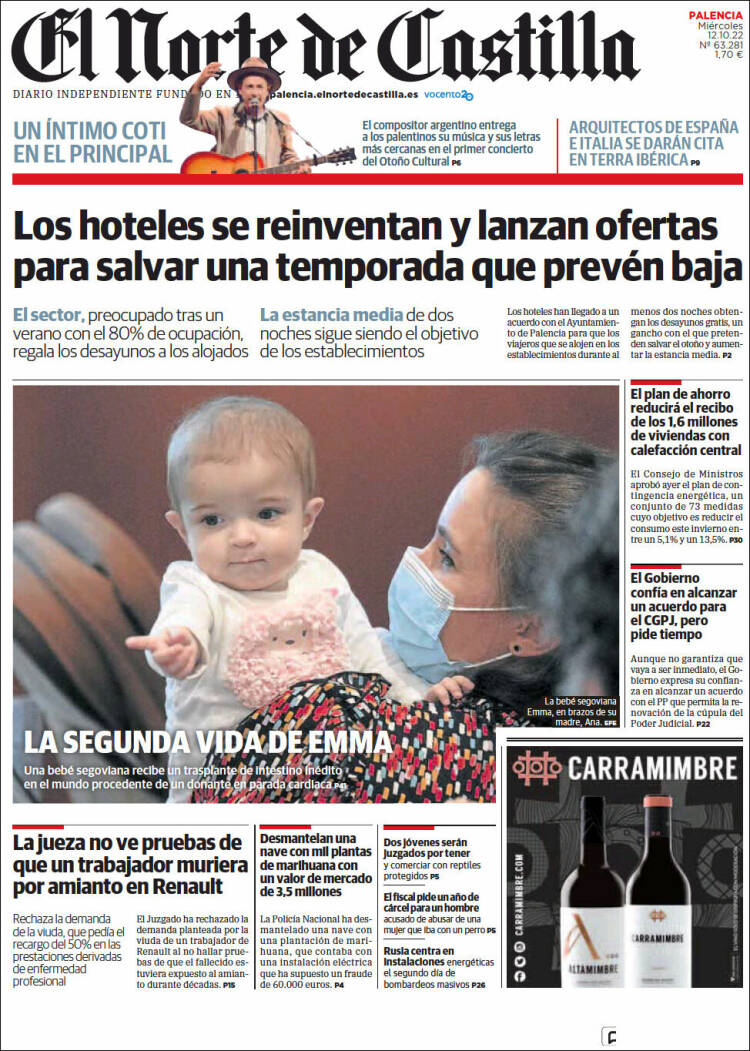 Portada de Norte de Castilla - Palencia (Espa&ntilde;a)