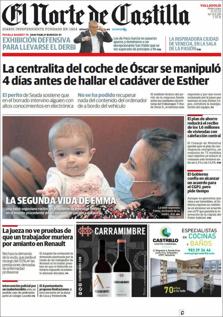 Portada de Norte de Castilla - Valladolid (Espa&ntilde;a)