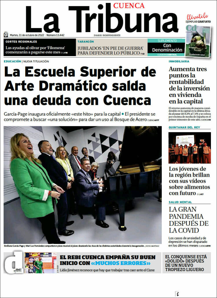 Portada de La Tribuna de Cuenca (Espa&ntilde;a)