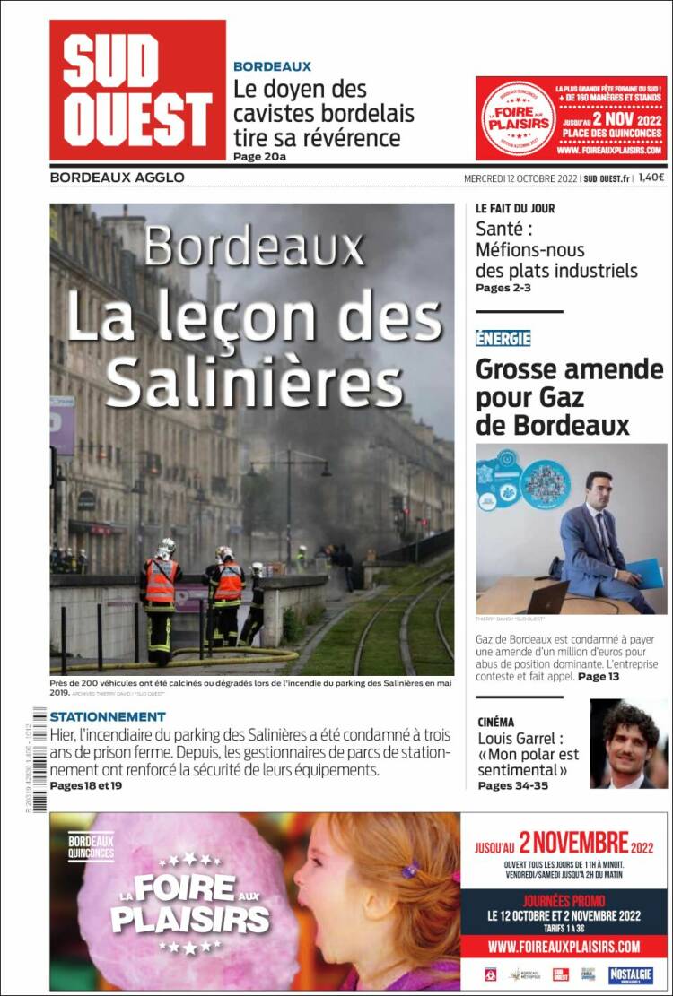 Portada de Sud Ouest (Francia)