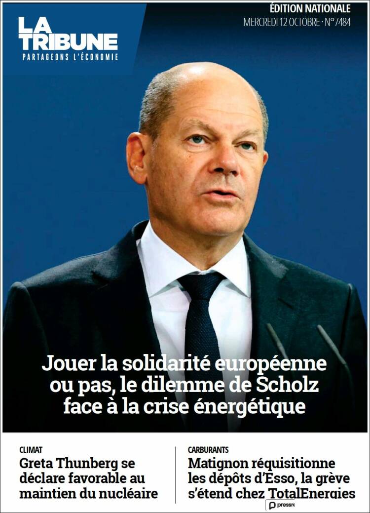 Portada de La Tribune (Francia)