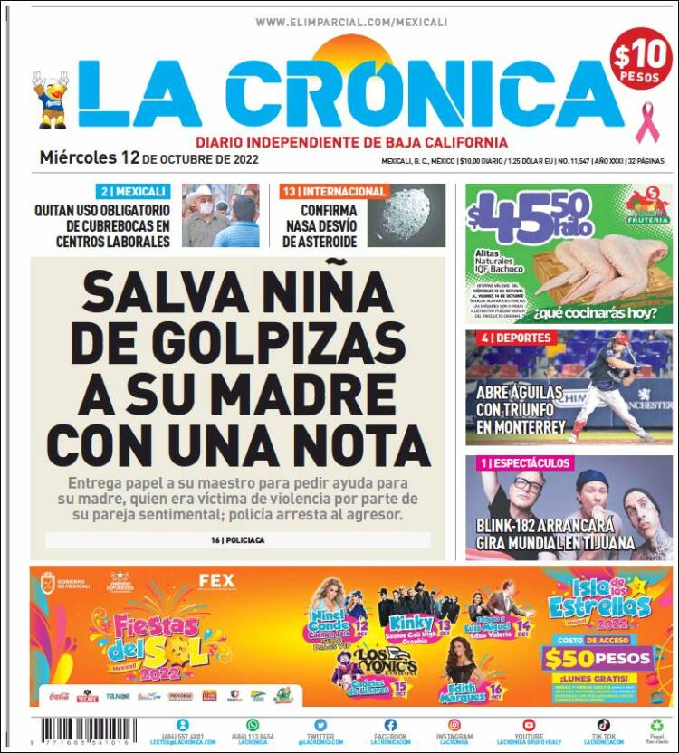 Portada de La Crónica de Baja California (México)