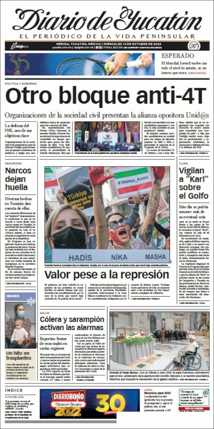 Portada de Diario de Yucatán (México)