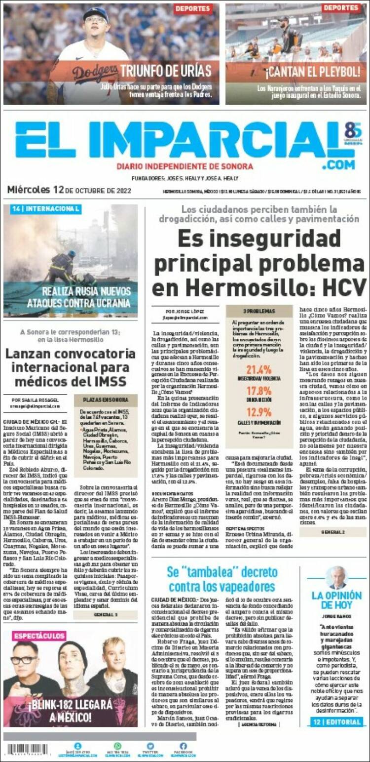 Portada de El Imparcial (México)