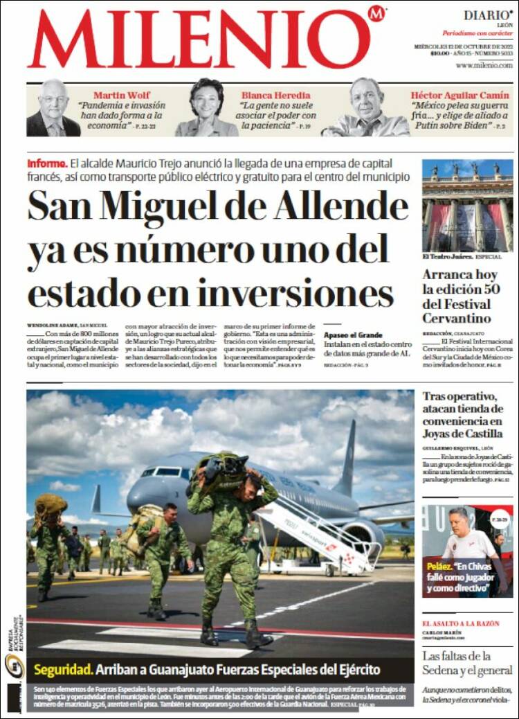 Portada de Milenio de León (México)