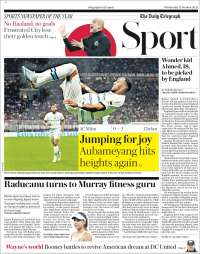 Portada de Telegraph Sport (Reino Unido)