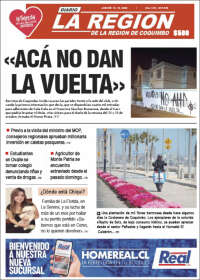 Portada de Diario La Región de Coquimbo (Chili)