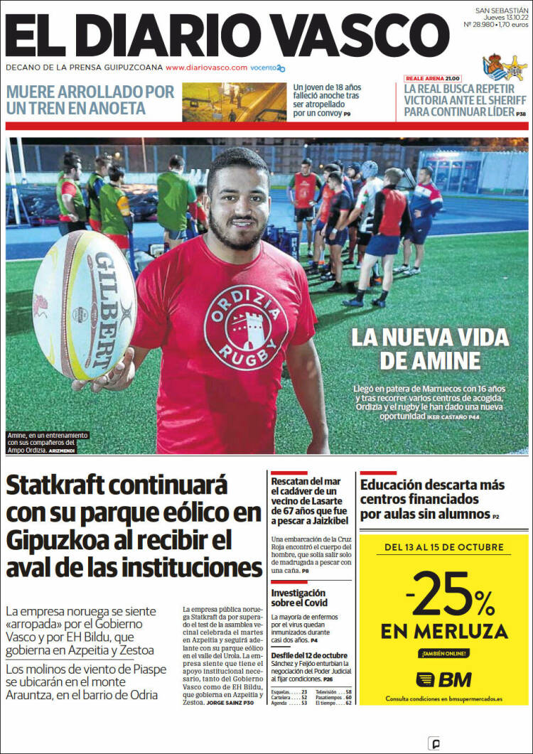 Portada de Diario Vasco (España)