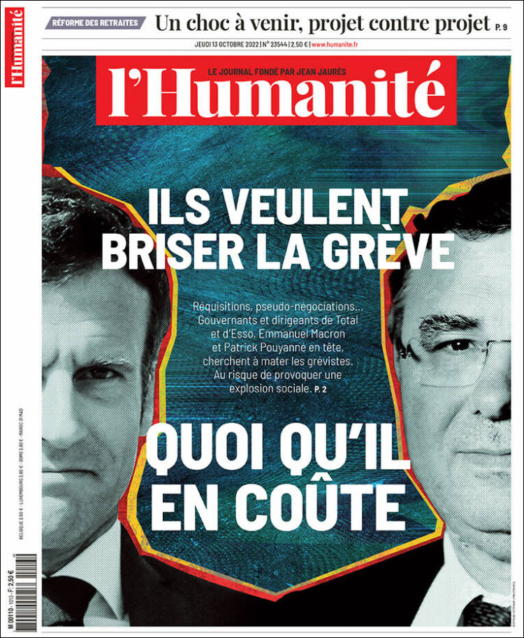 Portada de l'Humanite (France)