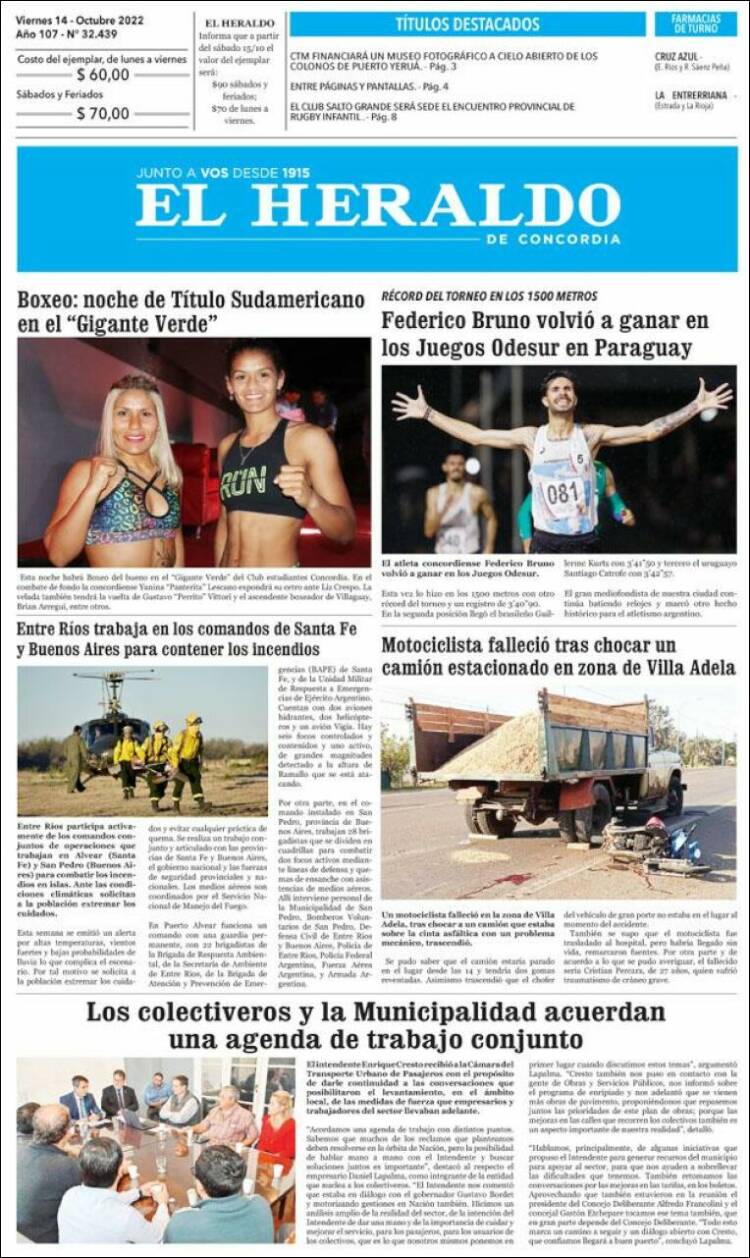 Portada de El Heraldo de Concordia (Argentine)