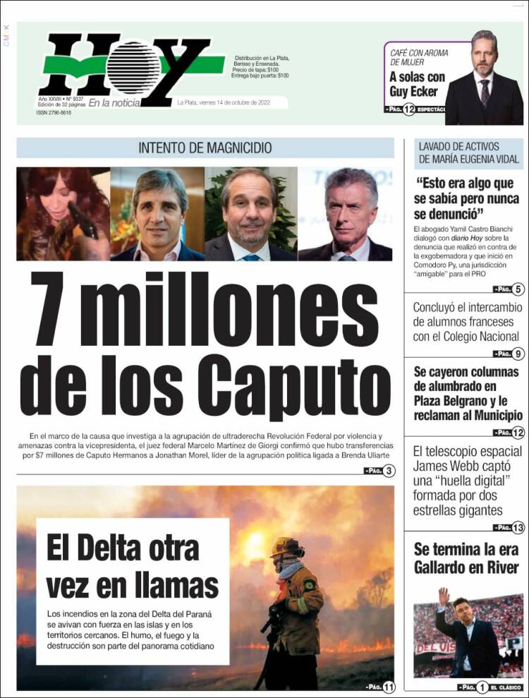 Portada de Diario Hoy (Argentine)