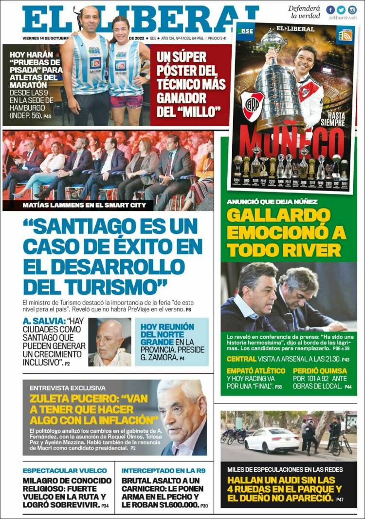 Portada de Diario El Liberal (Argentine)