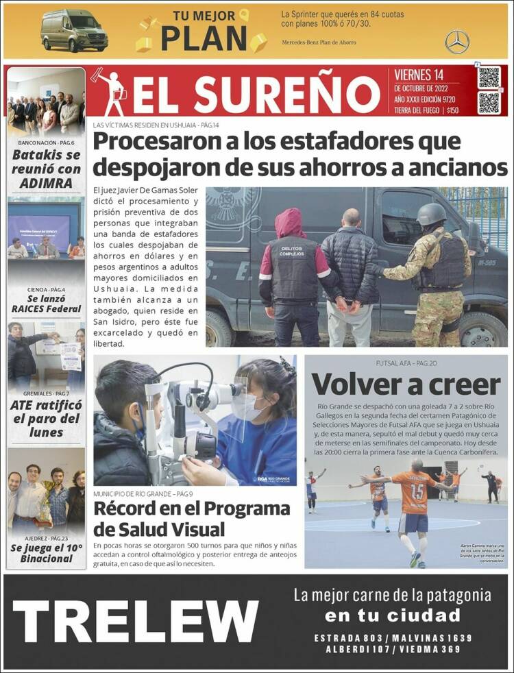 Portada de Diario El Sureño (Argentine)