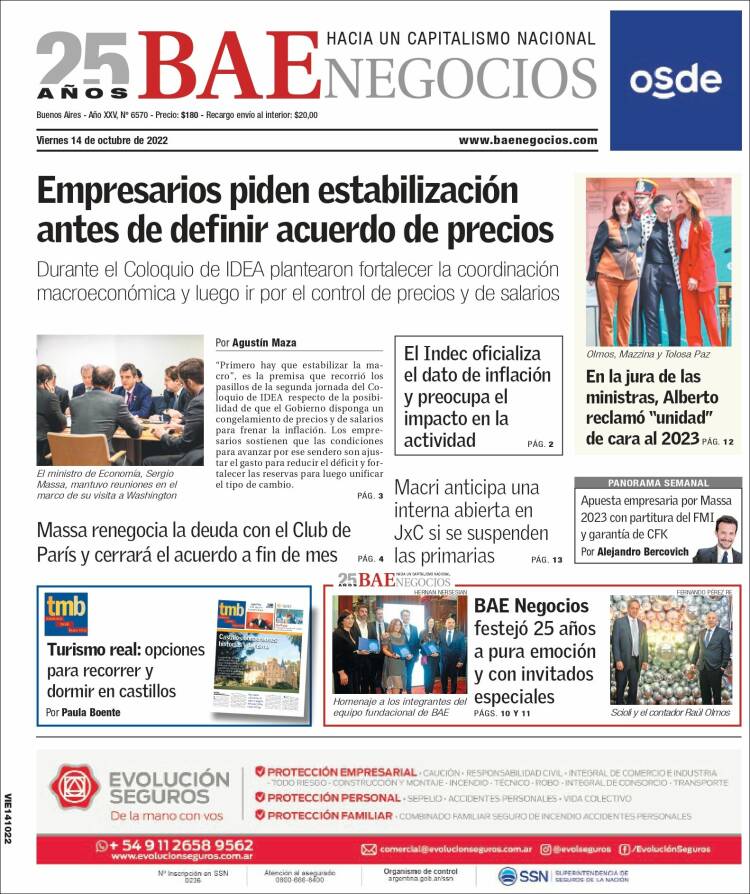 Portada de Buenos Aires Económico (Argentine)
