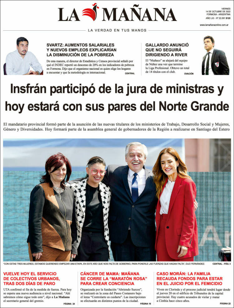 Portada de Diario La Mañana (Argentine)