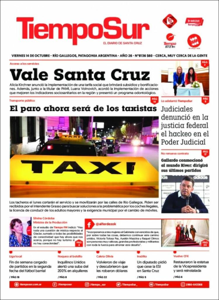 Portada de Tiempo Sur (Argentine)