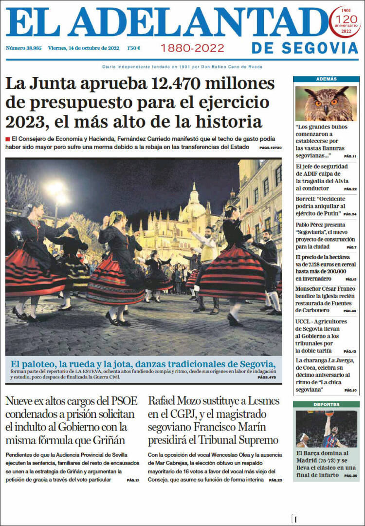 Portada de El Adelantado de Segovia (Spain)