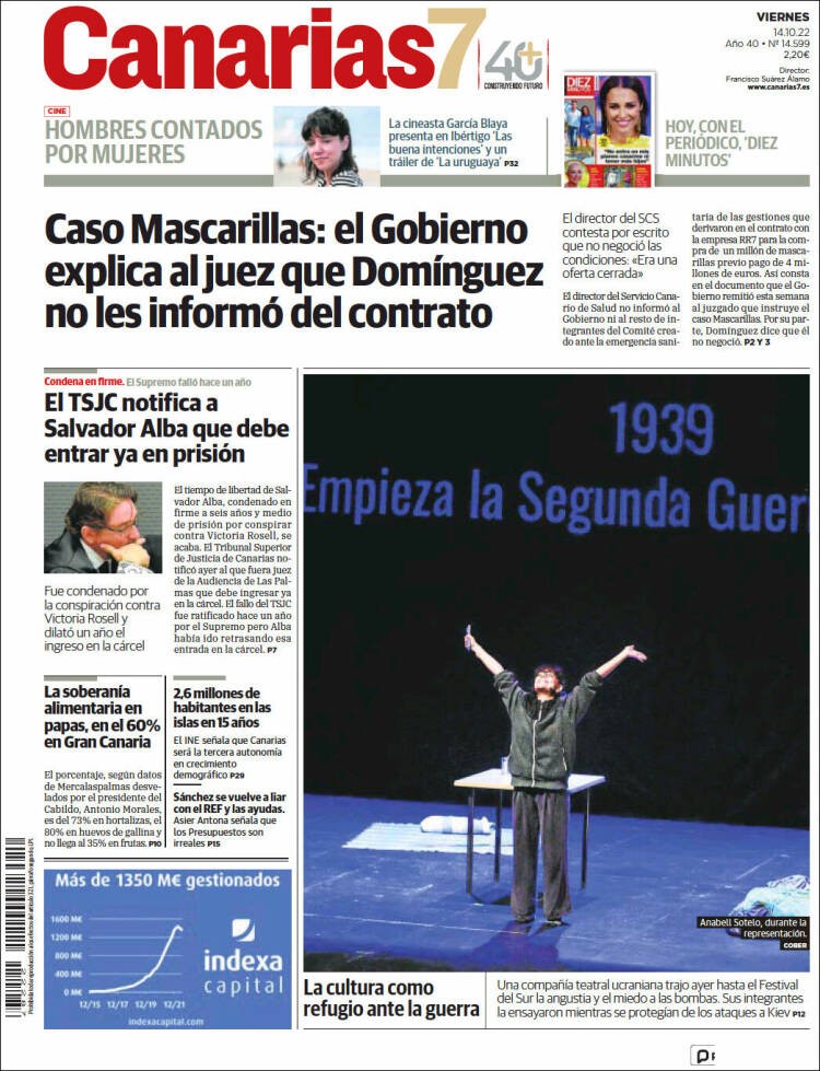 Portada de Canarias 7 (España)