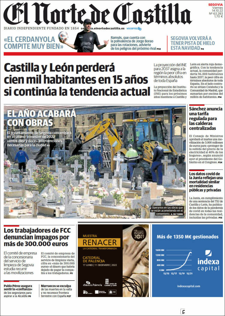 Portada de Norte de Castilla - Segovia (Spain)