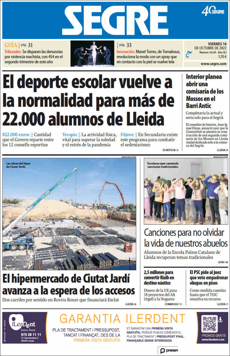 Portada de Segre  (Spain)