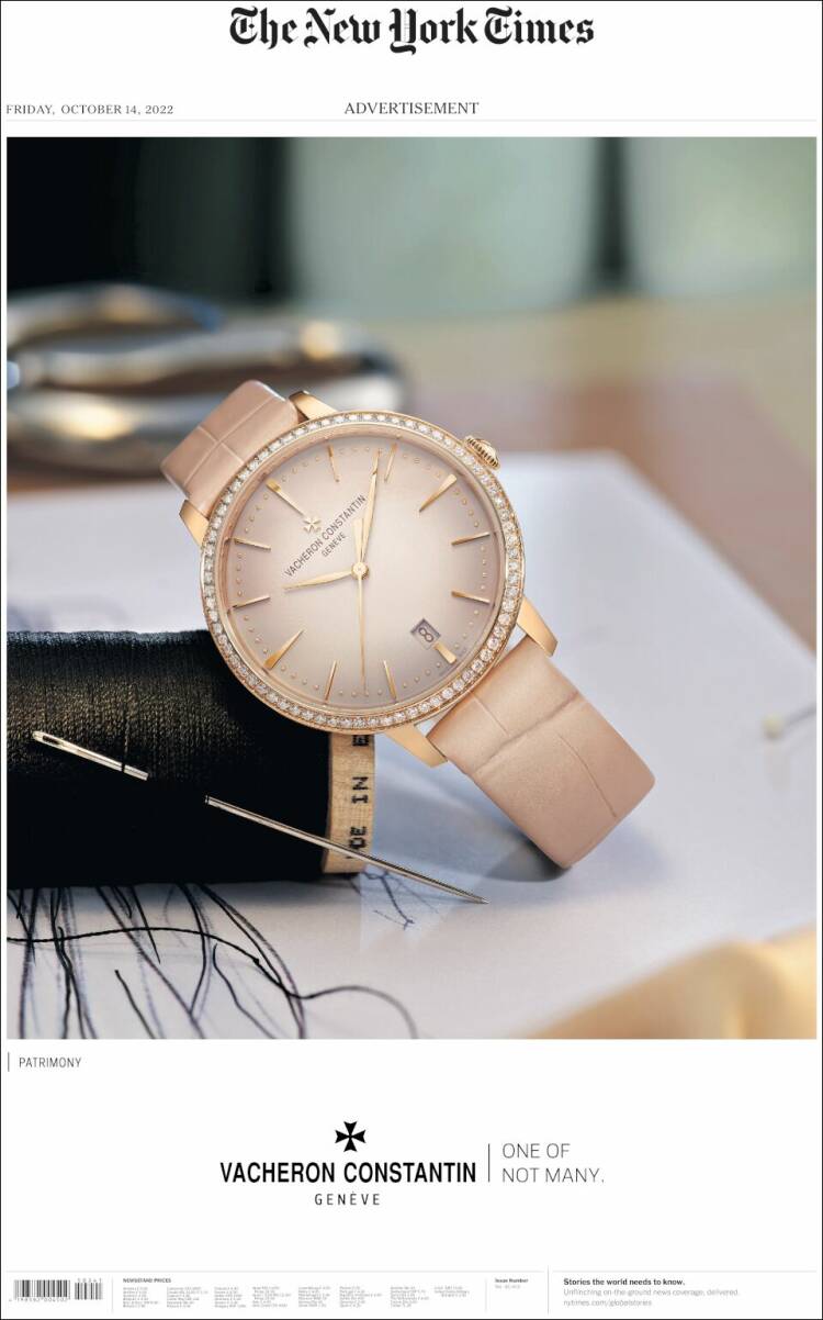 Portada de International New York Times (Europa)