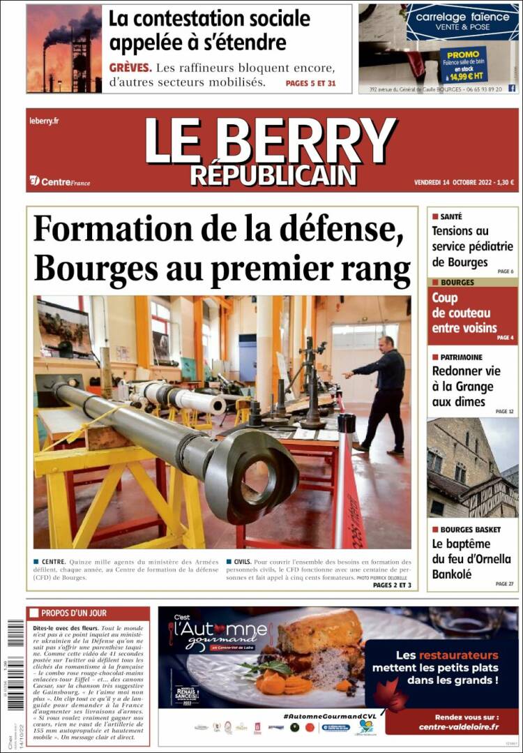 Portada de Berry Republicain (Francia)