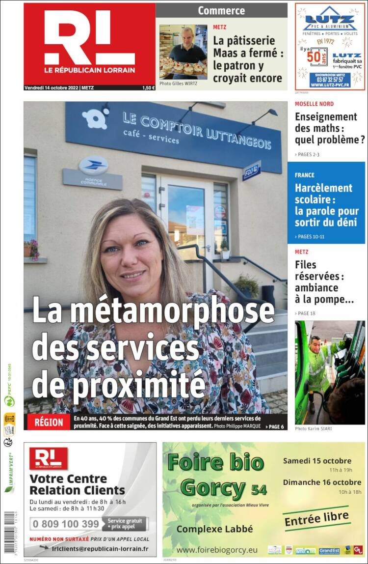 Portada de Le Republicain Lorrain (Francia)