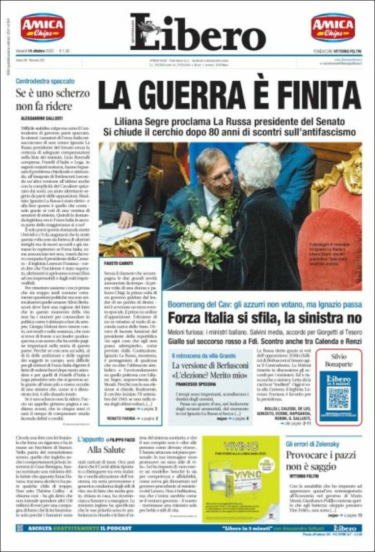 Portada de Libero (Italia)