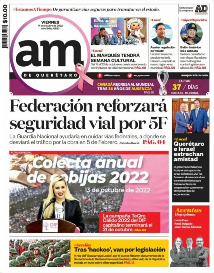 Portada de A.M. Querétaro (México)