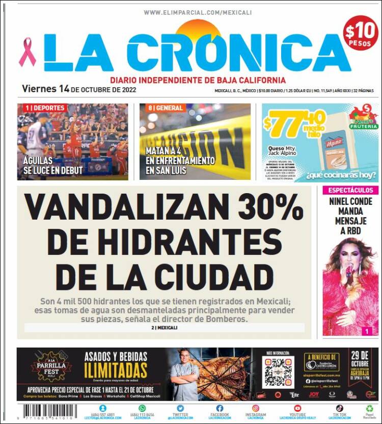 Portada de La Crónica de Baja California (México)